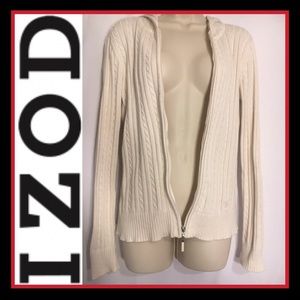 ♥️ Cream Cable-Knit zip up Hoodie Sweater